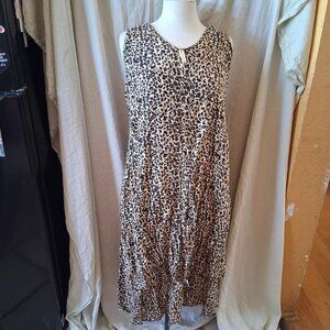 reja leopard print dress with tie waist one size